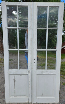 Dubbeldörr med glas, 120 x 211 cm, Finns på Överjärva
